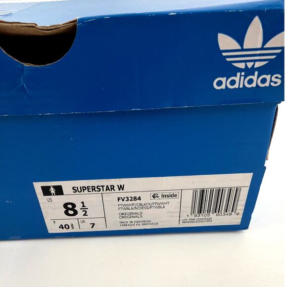 Adidas Women's Cloud White Core Black Originals Superstar Shoes Size 8.5 - Picture 3 of 12